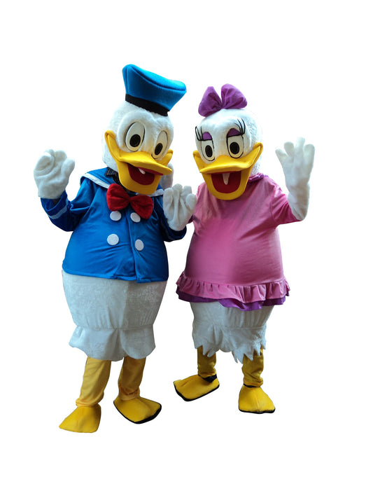 Donald Duck and Daisy Duck mascot costume fancy dress cosplay outfit